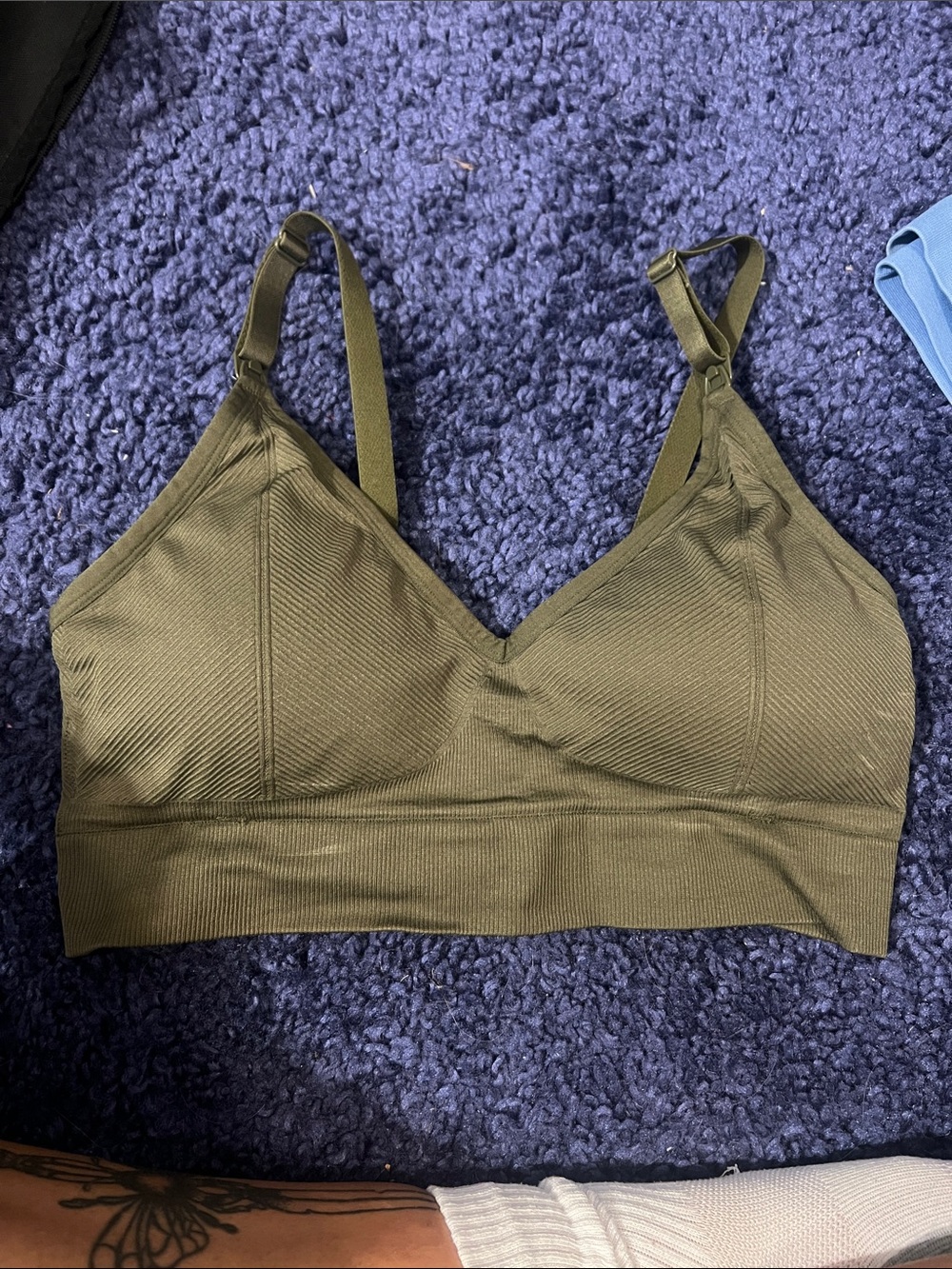 Auden Olive Seamless Wireless Bralette